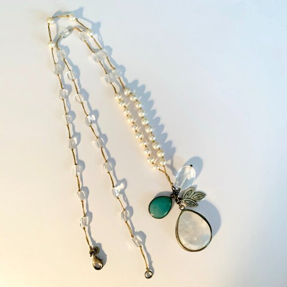 Silpada Oh-So-Pretty Pearl Quartzite Necklace N2108 with Box - Picture 4 of 5